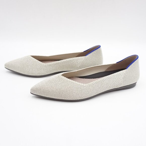 NWT Rothy's "The Point II" Women's Flats in Diamond Twill Silver US Size 6 - Picture 5 of 10